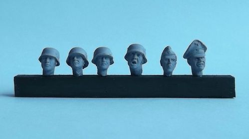 WH35004, 1/35th scale WWII German Heads set 1 (6 heads)
